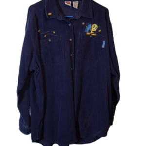 𝅺TWEETY BIRD corduroy shirt, womans XL